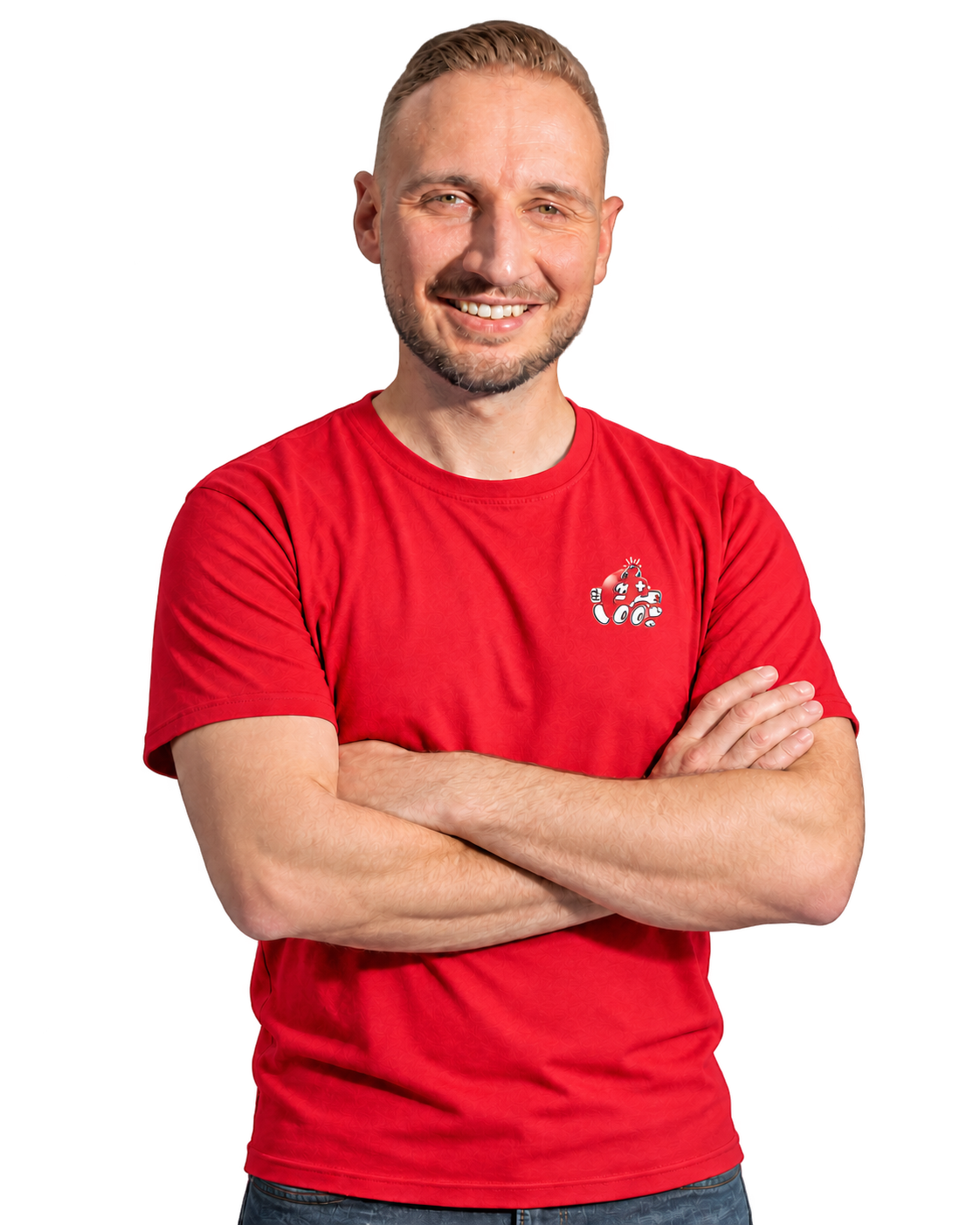 Andreas Erik Terner, Geschäftsführer des Pflegedienstes Christina Kördel, lächelnd mit verschränkten Armen